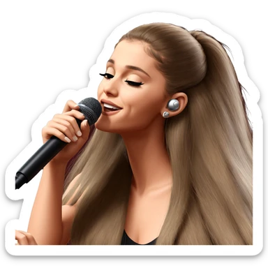 serene singer with long hair sticker