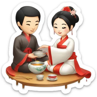chinese wedding tea ceremony sticker