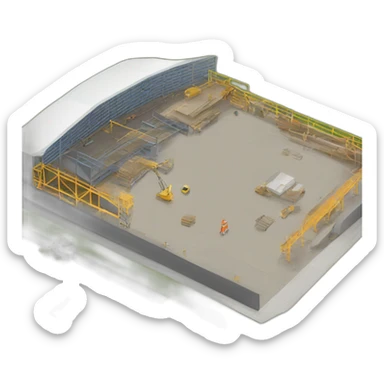 construction yard of a sports facility sticker