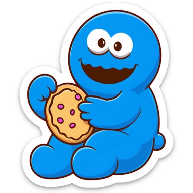 Pink cookie monster sticker