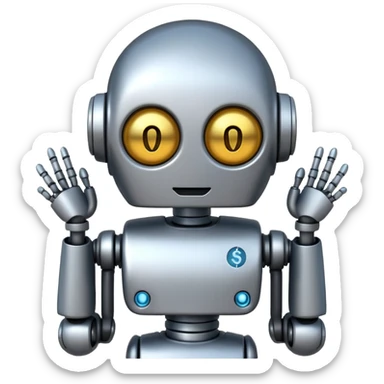 robot emoji wth $ eyes sticker