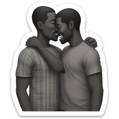 two black men kissing sticker