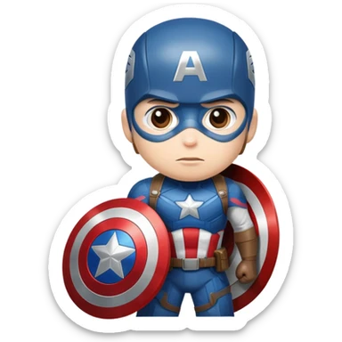 captain america superhero with shield sticker