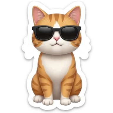 Cat wearing sunglasses sticker