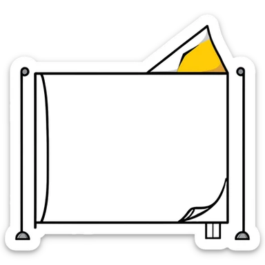 bulletin board with sticky notes pinned to it sticker