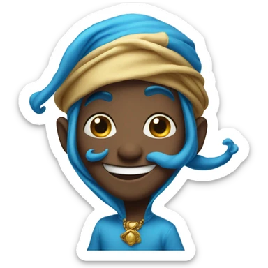 blue genie happy sticker