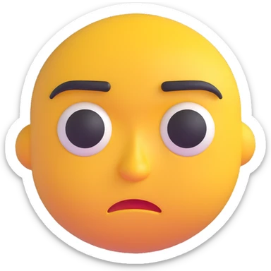 3D emoji of a frowning face with downturned eyes sticker