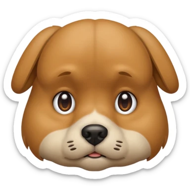 sad dog look, dog with slightly lowered head, moist eyes, neutral background sticker