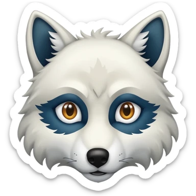 Génère moi un loup blanc sticker