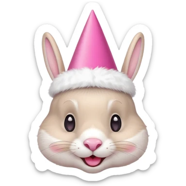 rabbit wearing party hat sticker