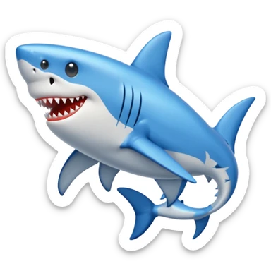 Shark with blue shoes sticker