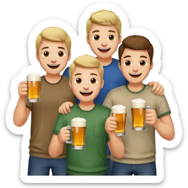 Slamming beers with the boys sticker