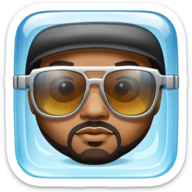 Ice cube wearing sunglasses sticker