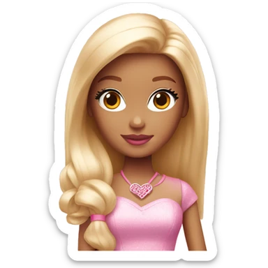 Pink barbie heart sticker