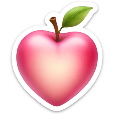 light pink apple heart sticker