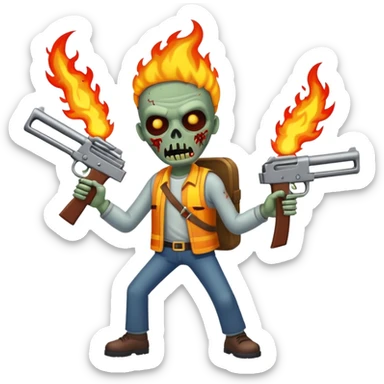 Un Zombies con armas de fuego  sticker
