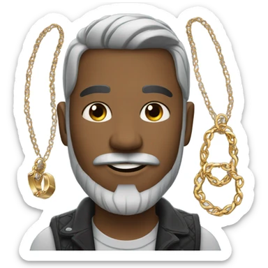 male with jewelry and beard sticker