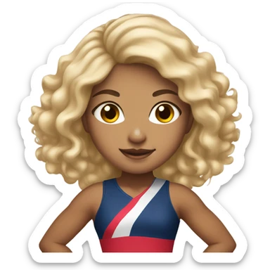 Beautiful mixed race girl with blonde hair in cheerleaders costume sticker