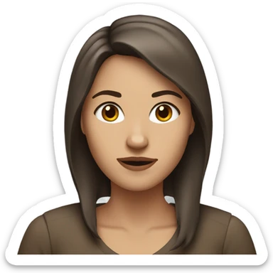 woman with brown shoulder length hair, who is also a wolf sticker