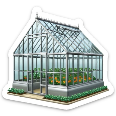 a big glasshouse in a garden (kew garden) sticker