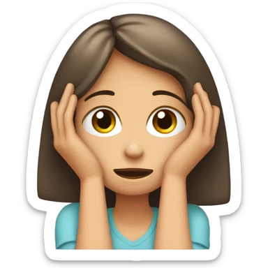 Embarrassed girl with hand over face sticker