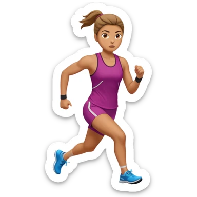 create a stocky female runner sticker