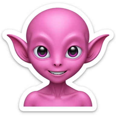 Pink alien sweety sticker