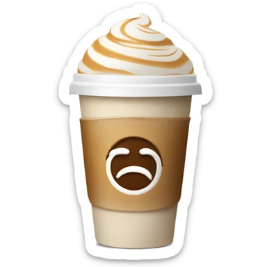 Latte in a coffee take out cup sticker