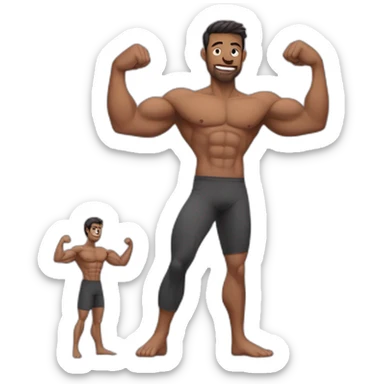 one muscular anm and one skinny arm sticker