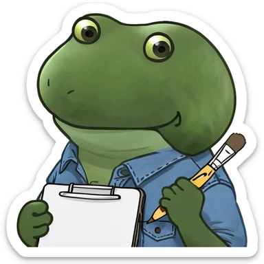 in a bob ross costume sticker