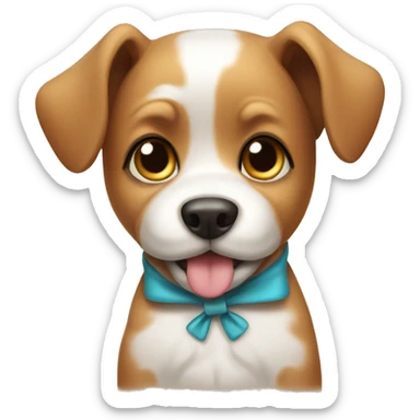 Cute dog with a bow  sticker