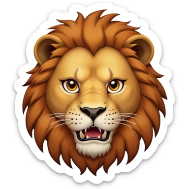 nasty lion looking sideways with mean fierce expression sticker