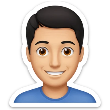 Diversión hombre moreno solo cabeza  sticker