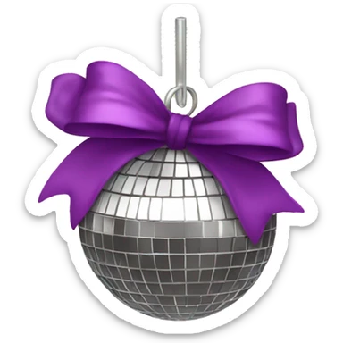 Disco ball with bow sticker