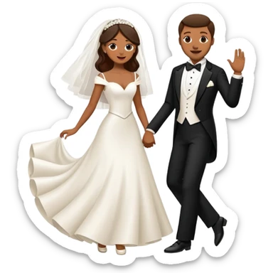 bride and groom dancing sticker