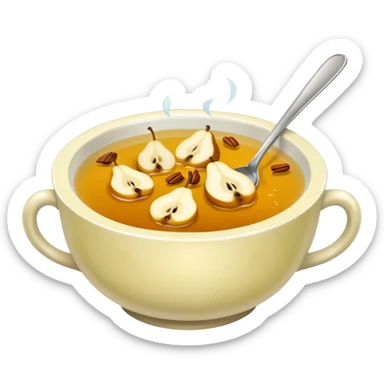 cut up pear tea soup sticker