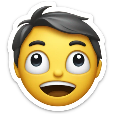 classic emoji face with tongue all the way out eyes wide and swinging head side to side sticker