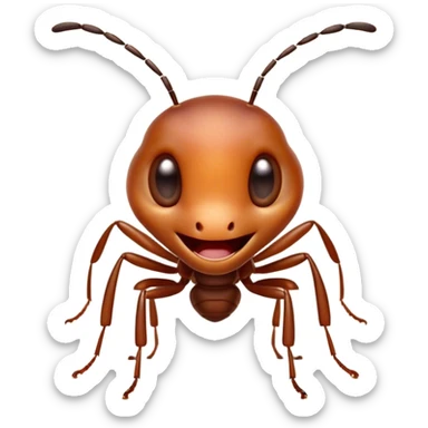 Cinematic Cheeky Ant Portrait Emoji, Head tilted dramatically with an exaggeratedly shocked expression, featuring a diminutive, agile body with wide, comically expressive eyes full of playful disbelief and subtly animated antennae, Simplified yet hilariously expressive features, highly detailed, glowing with a slightly sassy earthy glow, high shine, dramatic yet playful, stylized with an air of cheeky insect mischief, soft glowing outline, capturing the essence of a meme-worthy ant that looks ready to scurry its way into viral fame! sticker
