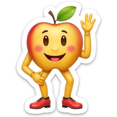 Create a silly, exaggerated iOS-style yellow emoji doing a playful slapstick pose: it lifts its own leg up and sticks its tongue out as if making a goofy face at its own foot. Smooth Apple-emoji gradients, rounded shapes, glossy shading, simple eyes, transparent background. sticker