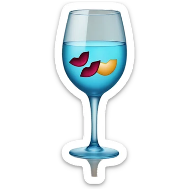 Wineglass with kiss on it sticker