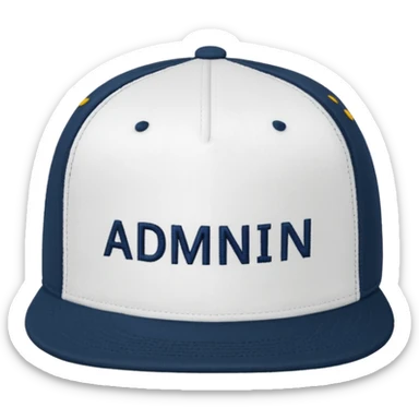 admin hat withe the words admin on hat sticker