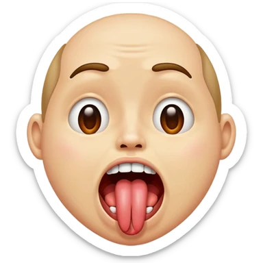 tongue hanging out of open mouth drooling  sticker