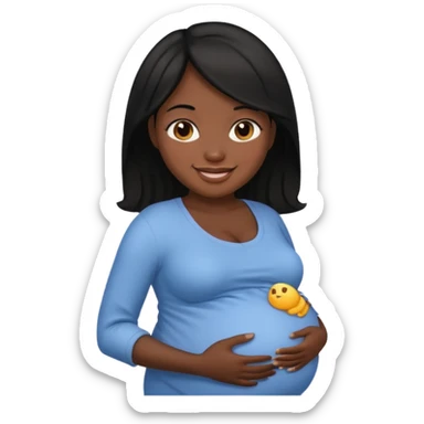 embarazada morena con cabello negro sticker