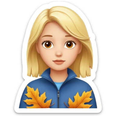 blonde girl in nature autumn sticker