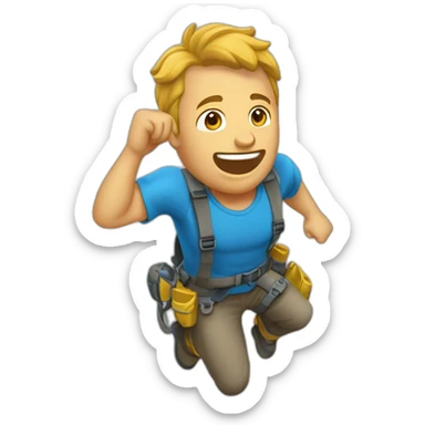 Un dînai sore faisant de l’escalade sticker