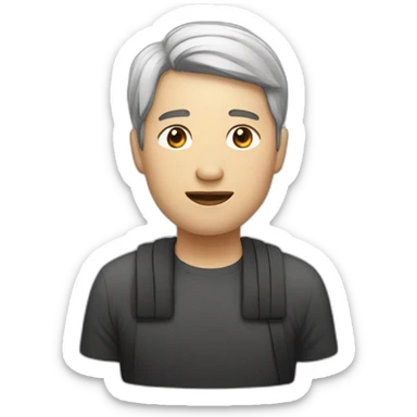 Translator with chinese words besides him sticker