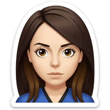 Melanie C with dark brown long hair sticker