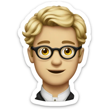 victorian young man with glasses sticker