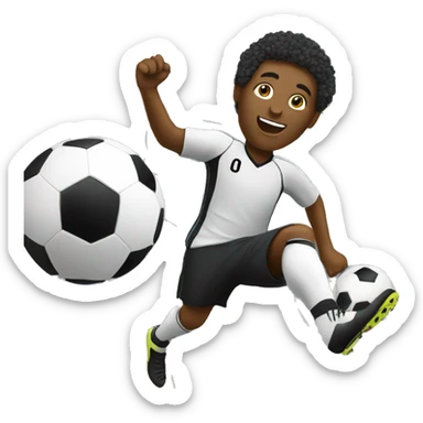 Soccer player scoring a goal sticker