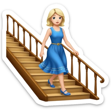 woman going upstair sticker